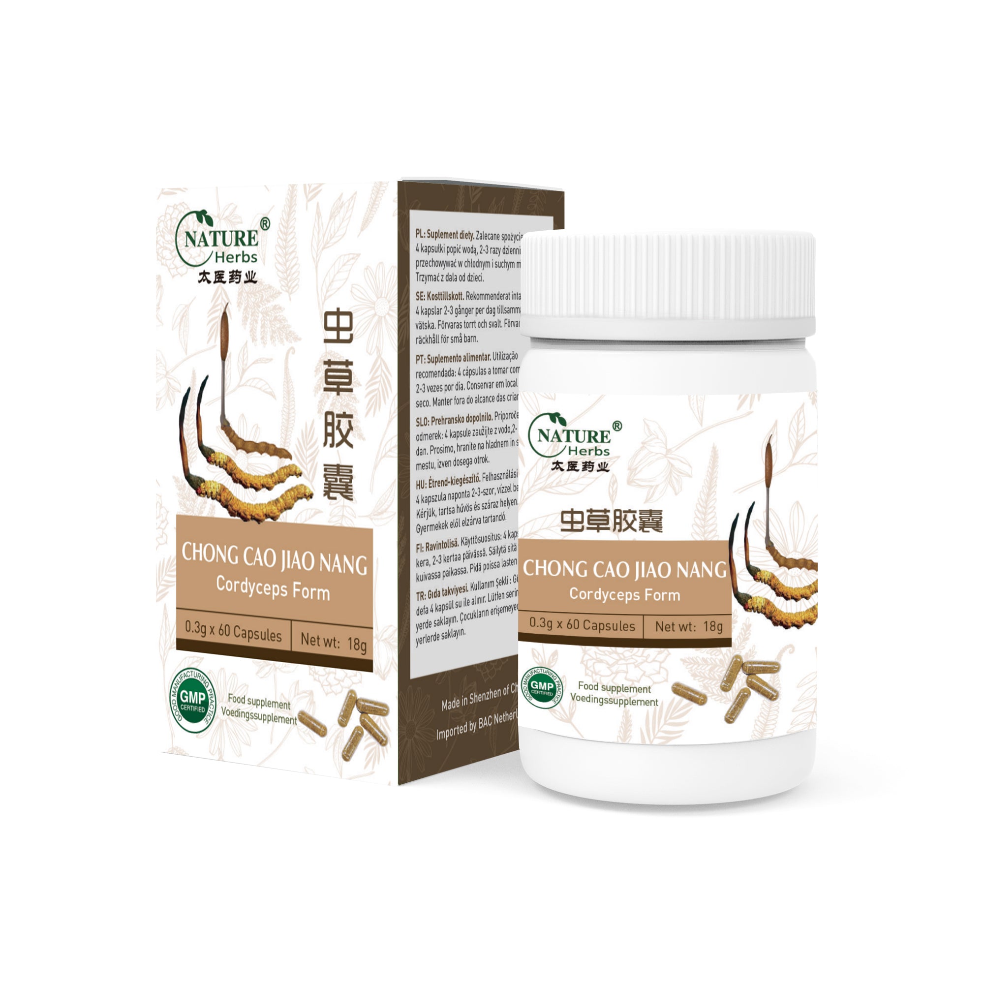 chong cao Capsule | 虫草胶囊 | Cordyceps Form